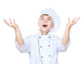 Teen boy wearing chef uniform