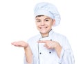 Teen boy wearing chef uniform Royalty Free Stock Photo