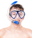 Teen boy wearing mask Royalty Free Stock Photo