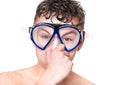 Teen boy wearing mask Royalty Free Stock Photo