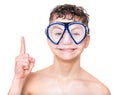 Teen boy wearing mask Royalty Free Stock Photo