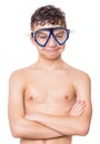 Teen boy wearing mask Royalty Free Stock Photo