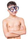 Teen boy wearing mask Royalty Free Stock Photo