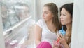 Teen carefree leisure friendship bff girls chat Royalty Free Stock Photo