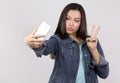 Teen and cellphone Royalty Free Stock Photo