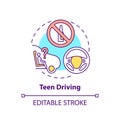 Teen driving concept icon