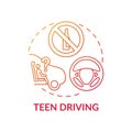 Teen driving red gradient concept icon Royalty Free Stock Photo