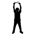 Teen Drummer - Silhouette Royalty Free Stock Photo