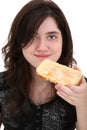 Teen Eating Toast Royalty Free Stock Photo