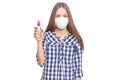Teen girl with antiseptic