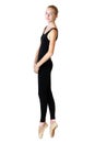 Teen girl ballerina dancer in black tricot