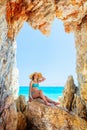 Teen girl on beach vacation Royalty Free Stock Photo