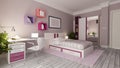 Teen girl bedroom design idea