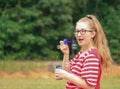 Teen Girl-bubbles Royalty Free Stock Photo