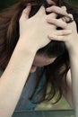 Teen girl depressed Royalty Free Stock Photo