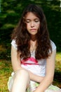 Teen girl depressed Royalty Free Stock Photo