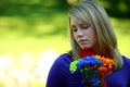 Teen girl with flowers