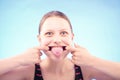 Teen girl grimacing Royalty Free Stock Photo