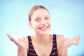 Teen girl grimacing Royalty Free Stock Photo