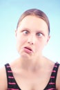 Teen girl grimacing Royalty Free Stock Photo