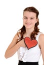 Teen girl holding glitter heart