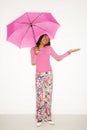 Teen girl holding umbrella. Royalty Free Stock Photo