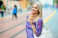 Teen girl with ice cream