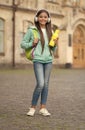 teen girl with juice or water bottle in headphones care health and body hydration, water balance