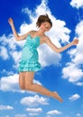 Teen girl jumping Royalty Free Stock Photo