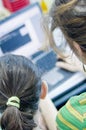 Teen girl learning computers Royalty Free Stock Photo