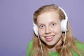 Teen girl listening to music Royalty Free Stock Photo