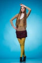 Teen girl with long straight hair Royalty Free Stock Photo