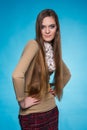 Teen girl with long straight hair Royalty Free Stock Photo