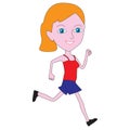 Teen girl makes a run.