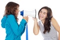 Teen girl with megaphone