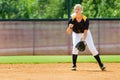 Teen girl playing softball