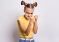 Teen girl portrait in studio