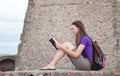 Teen girl reading the Bible Royalty Free Stock Photo