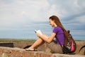 Teen girl reading the Bible