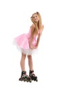 Teen girl in roller blades Royalty Free Stock Photo