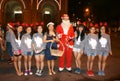Teen girl , Santa Claus, Christmas night Royalty Free Stock Photo