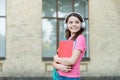Teen girl school student with stereo headphones new technology, attention to sound concept