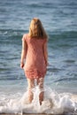 Teen girl on the seashore Royalty Free Stock Photo