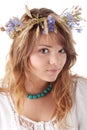 Teen girl in summer wreath