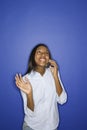 Teen girl talking on cellphone Royalty Free Stock Photo