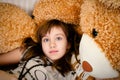 Teen girl and teddy bear Royalty Free Stock Photo