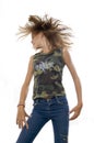 Teen girl waving her hair Royalty Free Stock Photo