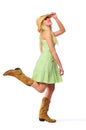 Teen girl wearing hat and boots Royalty Free Stock Photo