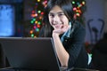 Teen girl working on the laptop 3 Royalty Free Stock Photo