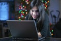 Teen girl working on the laptop 4 Royalty Free Stock Photo